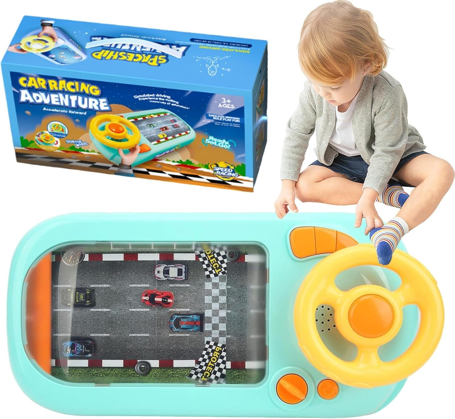 Mini Race Car Driver Steering Wheel Toy for Toddlers